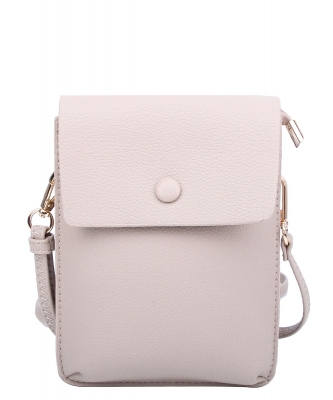Fashion Pebble Flap Crossbody Bag Cell Phone Purse CA105 GRAY